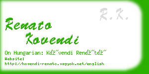 renato kovendi business card